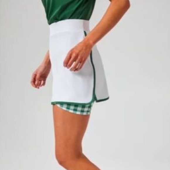 Tuckernuck Dresses & Skirts - White and Green Gingham 14 Inch Elena Tennis Skirt
